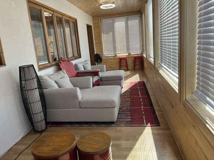Sun porch for lazy days reading and sipping tea, a little yoga, or maybe a little music