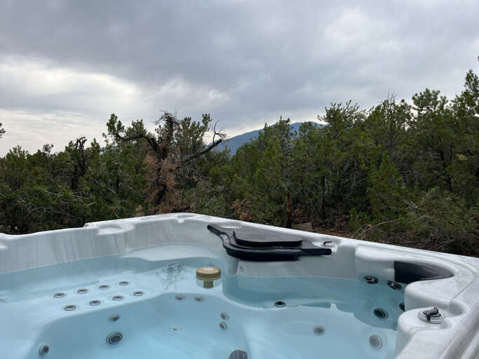 Hot tub looking into nature and nature only