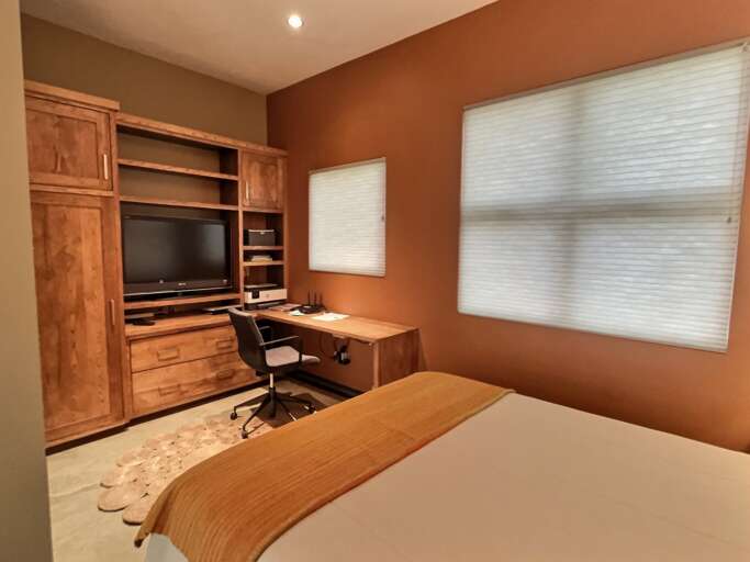 Guest bed with work space