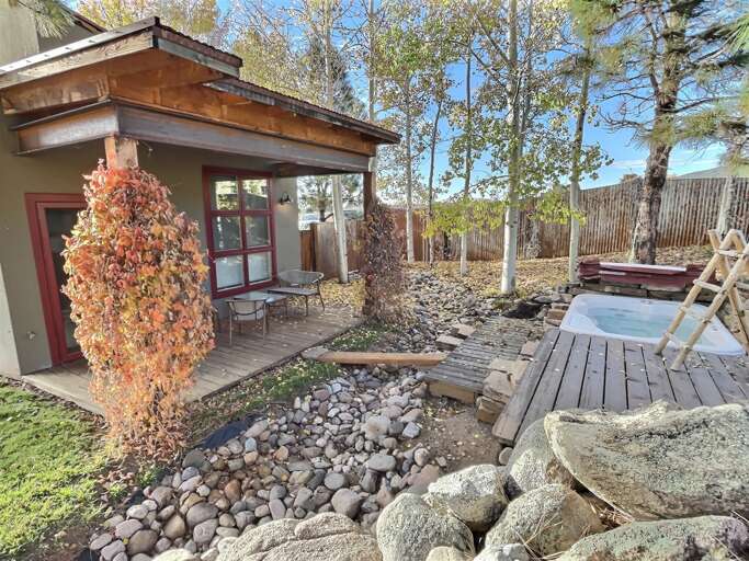 Hot tub porch enters into master bedroom
