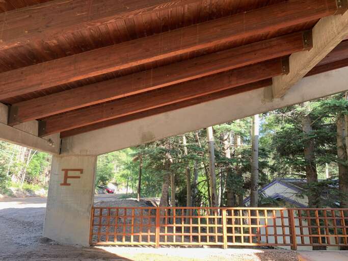 The F Block Parking Bay in Summer