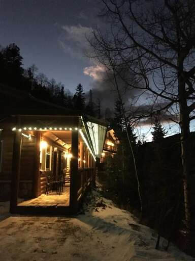 Snow Bear Main Entry at Night