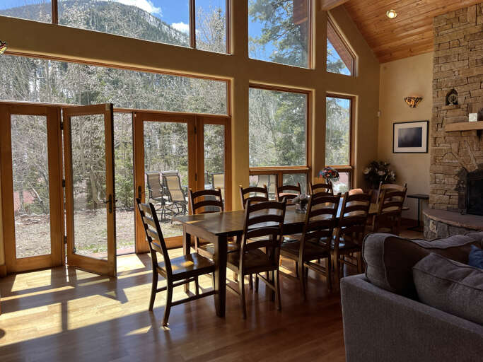 Dining room with summer open air dining