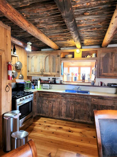 Cozy kitchen with locally hand made cabinetry
