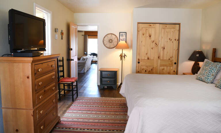 King bedroom looking out to the living area