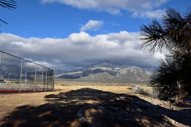 Tennis courts and mountain views