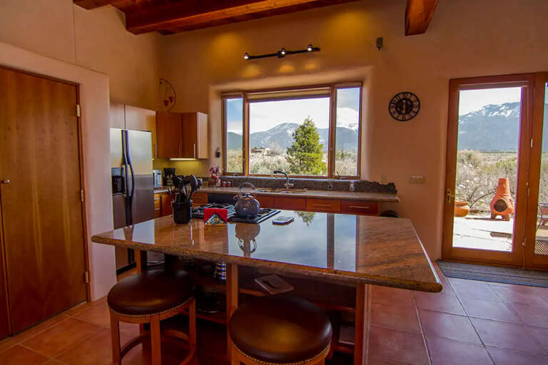 Bar stool seating in kitchen