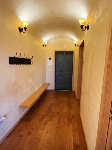Hallway storage hooks and bench for coats and shoes