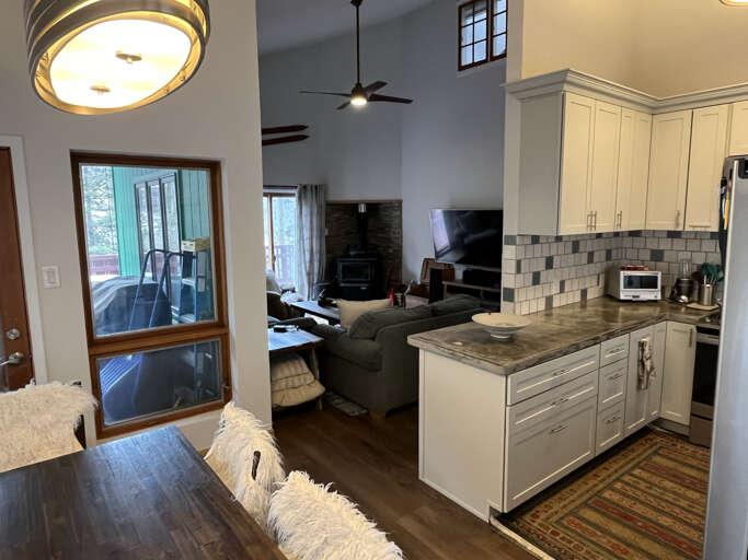 Dining area living area and kitchen open concept