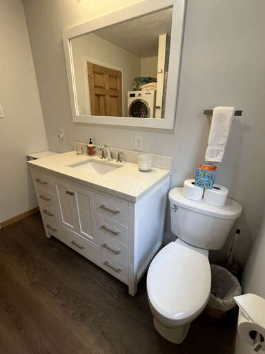 Vanity in downstairs bathroom