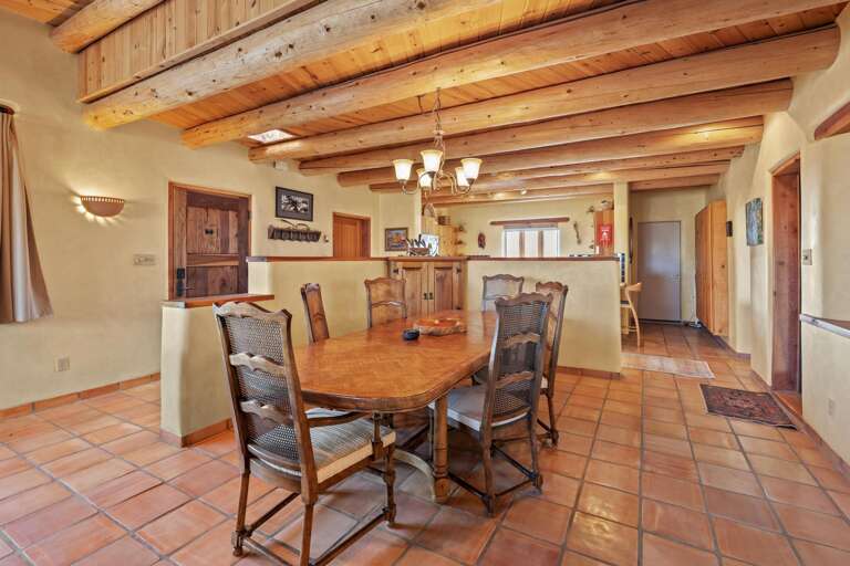 Dining area with seating for six