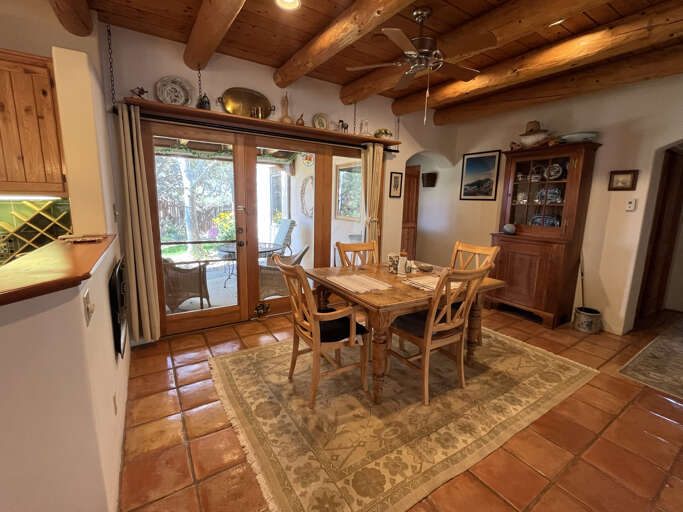 Dining area view to sitting porch