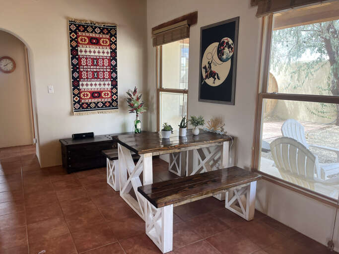 Workspace or dining area in the living room