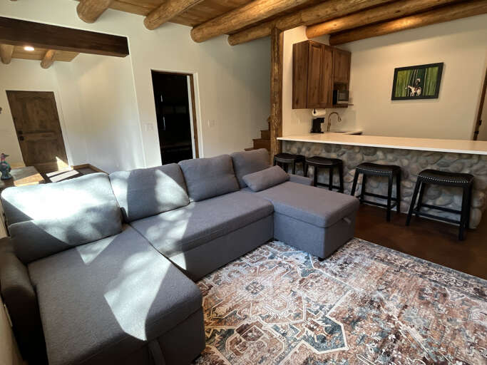 downstairs living area and kitchenette