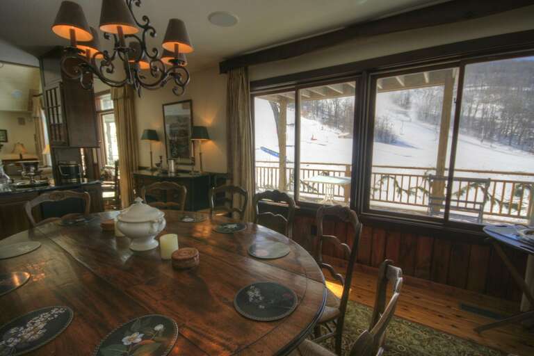 Upscale Dining room with Slopeside View