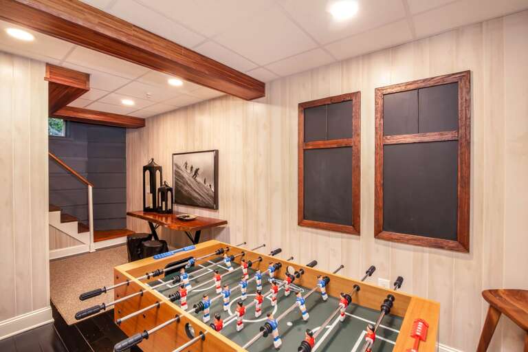 Foosball Table in Game Room on Lower Level