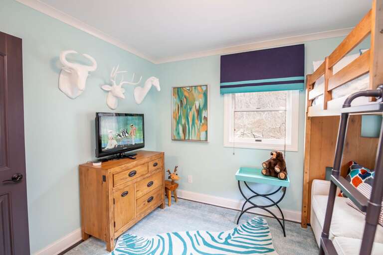 HDTV in Cheerful Bunk Room