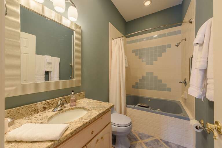 Main Level Bathroom with Shower and Large Jetted Tub