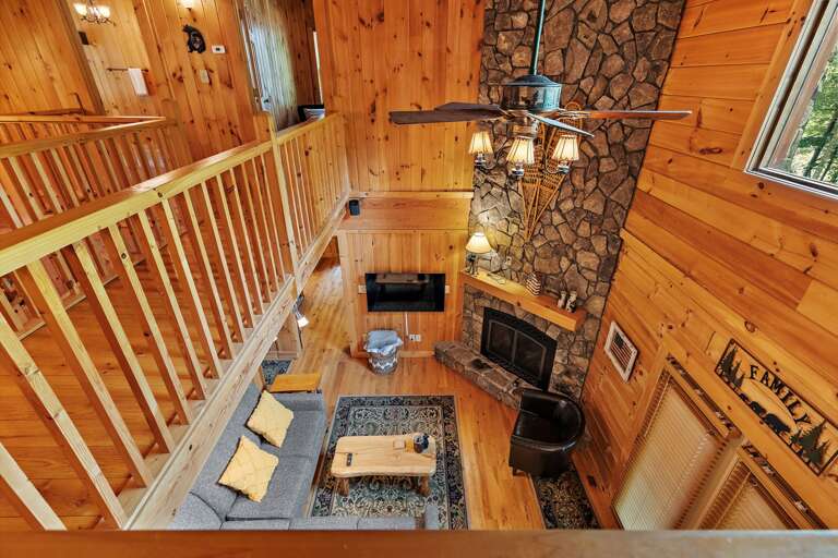 Looking Down on the Living Room from the Landing Sitting Area Looking Down on the Living Room from the Landing Sitting Area