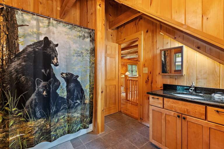 Upstairs Bathroom with Tub Shower Combo Upstairs Bathroom with Tub Shower Combo