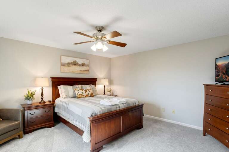 Generously Sized Downstairs Bedroom with Queen Bed