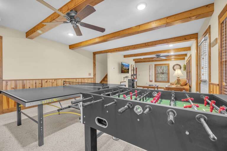 Foosball and Ping Pong Table on Lower Level