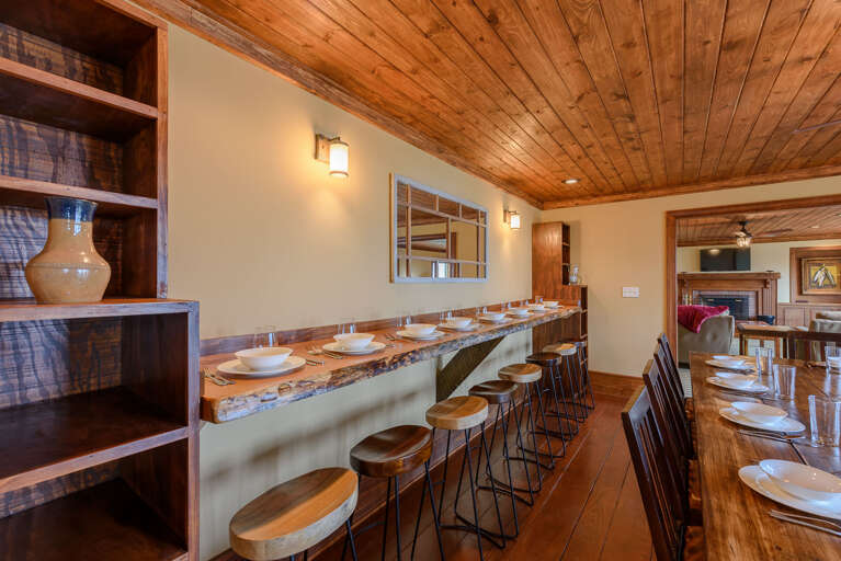 Live Edge Bar in Dining Room