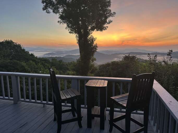 Deck at Sunset in the Appalachian Mountains Deck at Sunset in the Appalachian Mountains
