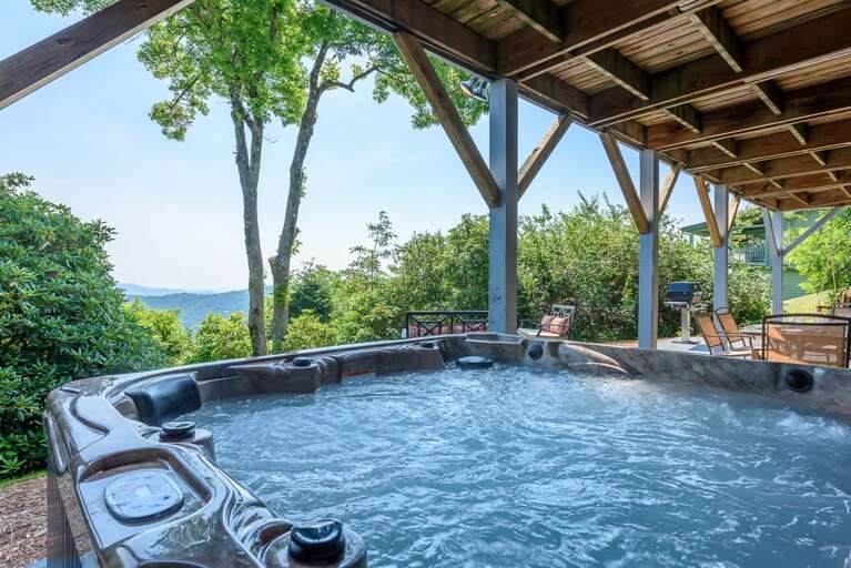 Hot Tub with View Off Downstairs Gameroom Hot Tub with View Off Downstairs Gameroom