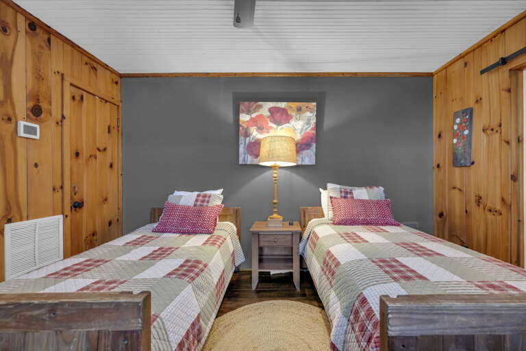 Lower Level Bedroom with Two Single Beds