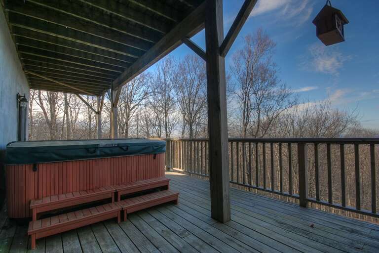 Lower Level Deck with Hot Tub facing Views