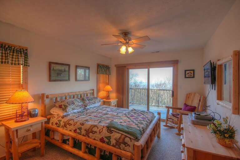 Upstairs Queen Bedroom with Juliette Deck