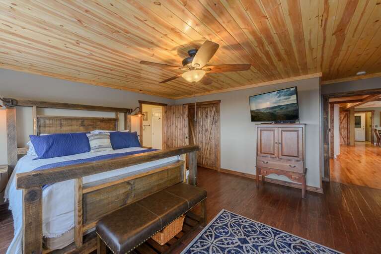 King Master Suite with HDTV, Hardwood Floors, Tongue & Groove Ceilings