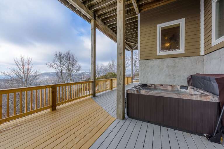 Private Hot Tub on Rear Lower Deck