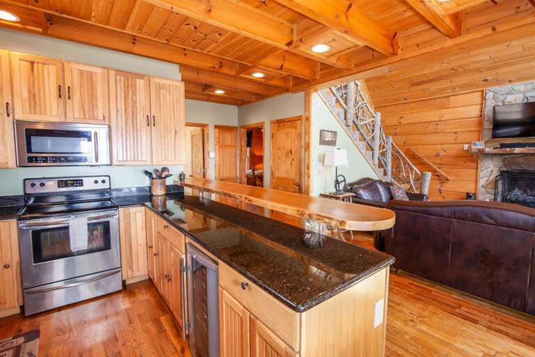 Kitchen with Custom Wood Cabinetry and Stainless Appliances