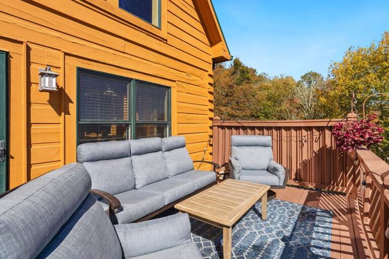 Outdoor couch on deck