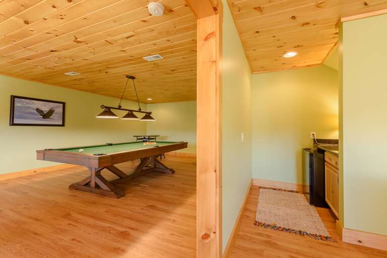 Game Room with Adjacent Bar