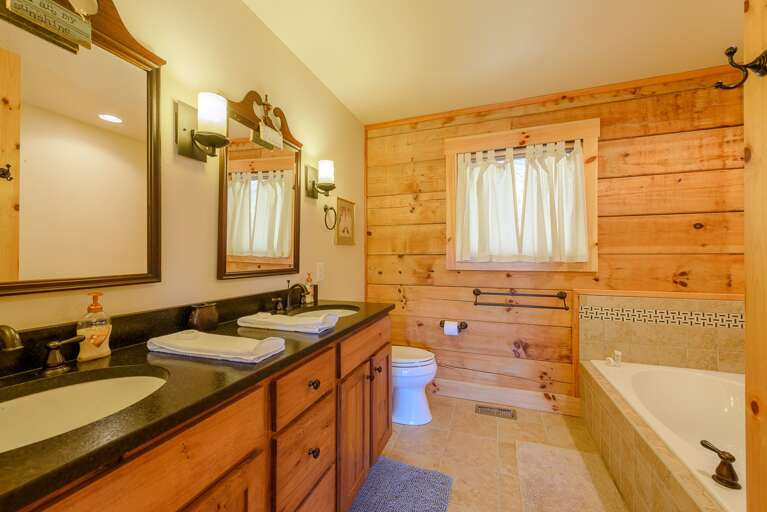 Master Bathroom with Double Granite Vanity