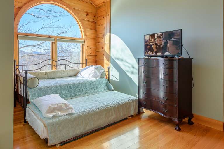 Upstairs second Queen Bedroom with Twin Bed and Twin Trundle Bed
