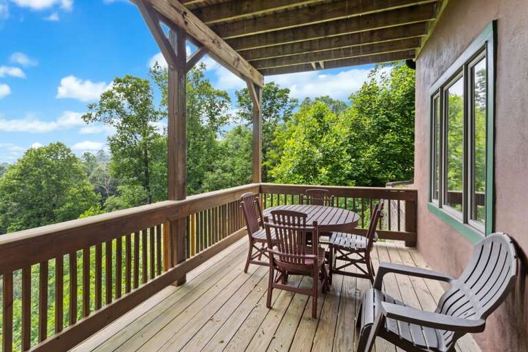 Rear Lower Deck, looking out at Mountain Views