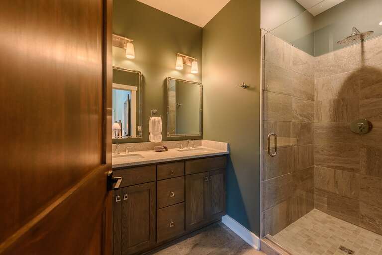 Master Bathroom with Double Vanity and Large Shower Master Bathroom with Double Vanity and Large Shower