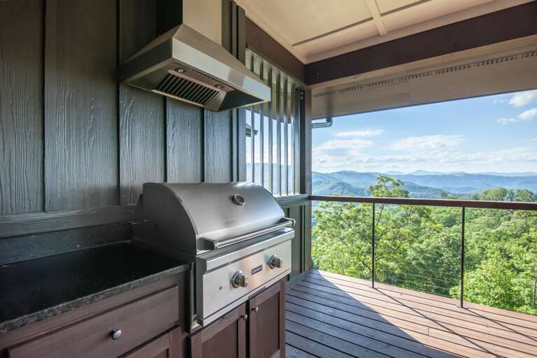 Stainless Gas Grill and Granite Prep Counter on Deck Stainless Gas Grill and Granite Prep Counter on Deck