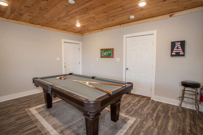 Pool Table in the Basement Pool Table in the Basement
