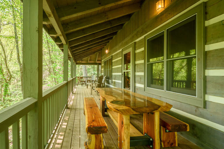 Upper Level Porch with Comfortable Seating, Outdoor Dining Upper Level Porch with Comfortable Seating, Outdoor Dining