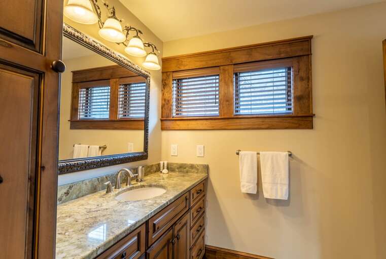 Granite Counter Vanity in the Master Bathroom