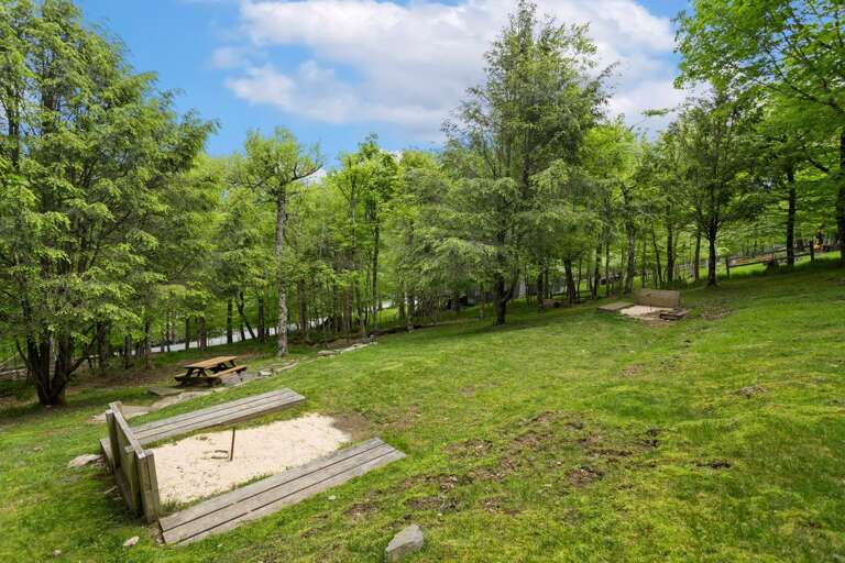 Horseshoe pit in Back Yard