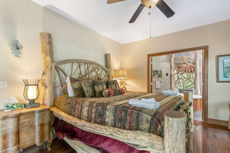 King Master Suite with Custom Log Bed King Master Suite with Custom Log Bed