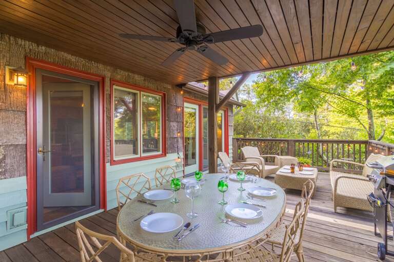 Covered Outdoor Dining Just Outside of Kitchen on Main Level