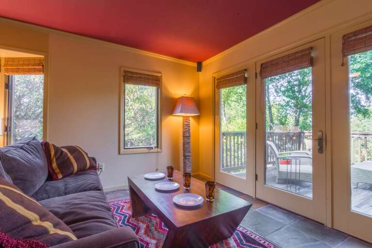 View-Facing Sofa in Living Room, also a Queen Sleeper Sofa!