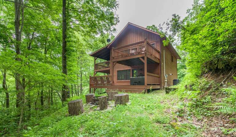 Exterior of Creek Sound Chalet from Rear and Side